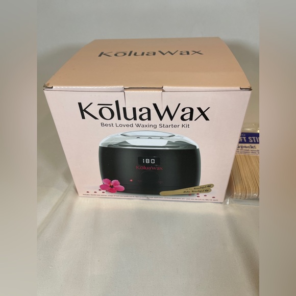 NIB-KoluaWax Wax hair removal kit with 2 packages of waxing wood sticks New - Picture 2 of 8